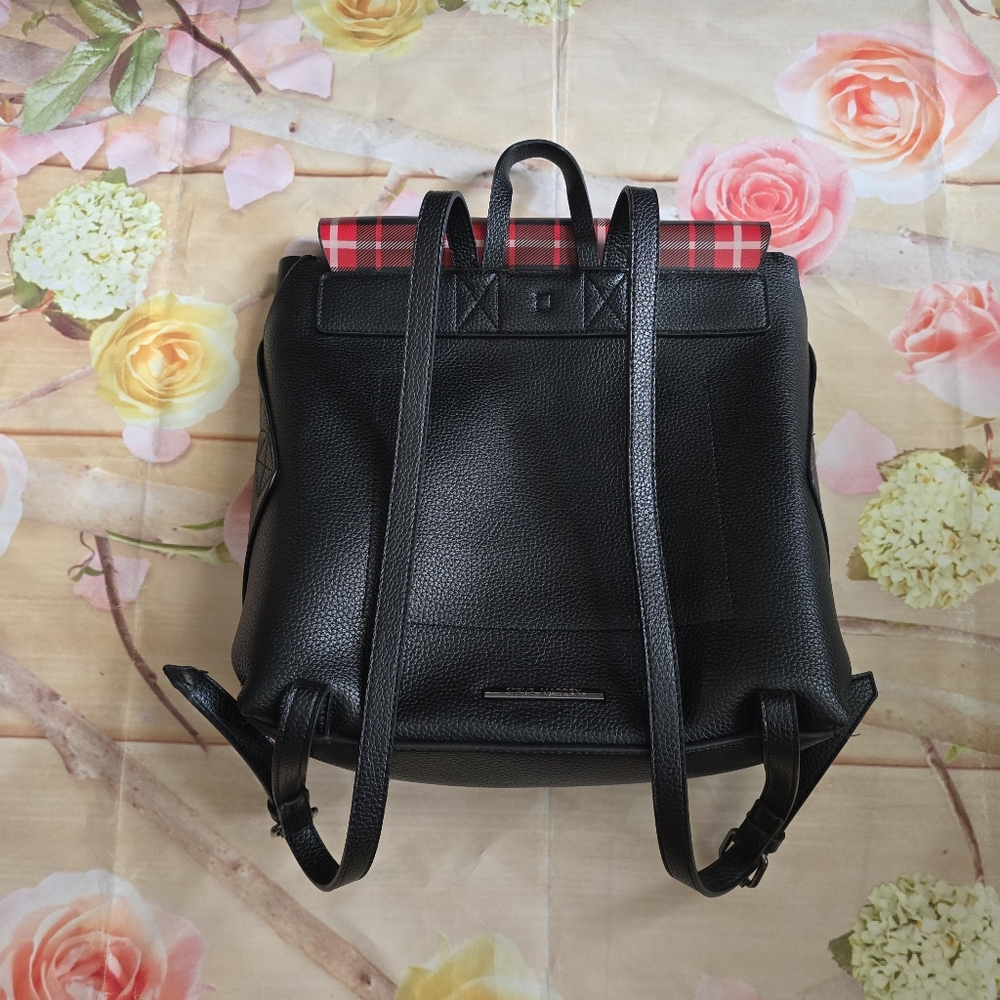 Steve Madden Black & Plaid Backpack - Picture 2 of 7